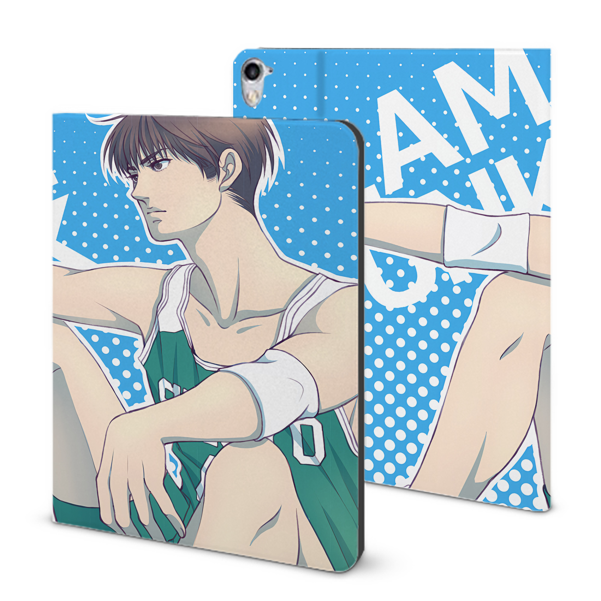 （画像用） SLAM DUNK／スラムダンク IPad ケース ブック型 PUレザー TPU 耐衝撃 軽量 薄型 ペン収納なし 全面保護 IPad 各モデル対応